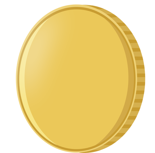 Of Glossy Gold Coin With Reflection Clipart
