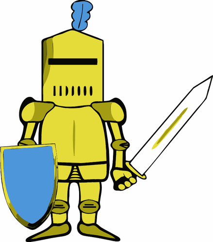 Of Classic Knight In Golden Armor Clipart