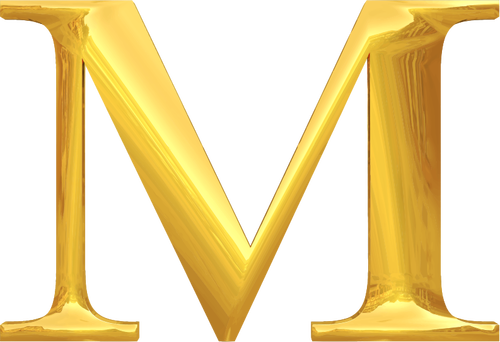 Gold Typography M Clipart