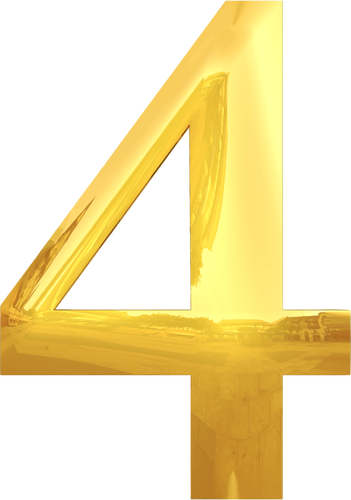 Golden Number 4 Clipart