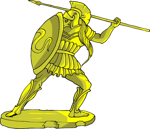 Golden Warrior Statue Clipart