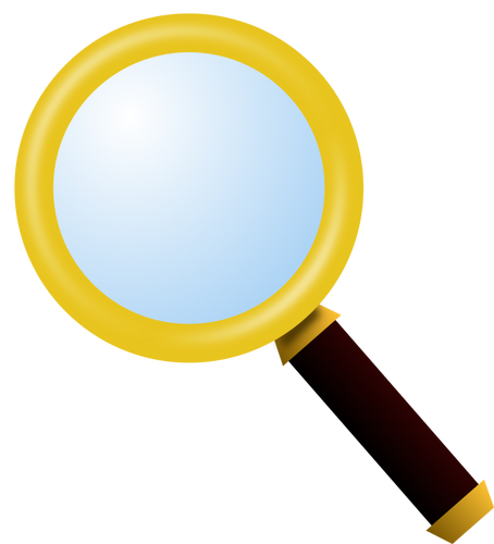 Clip Art Of Gold-Plated Magnifying Glass Clipart