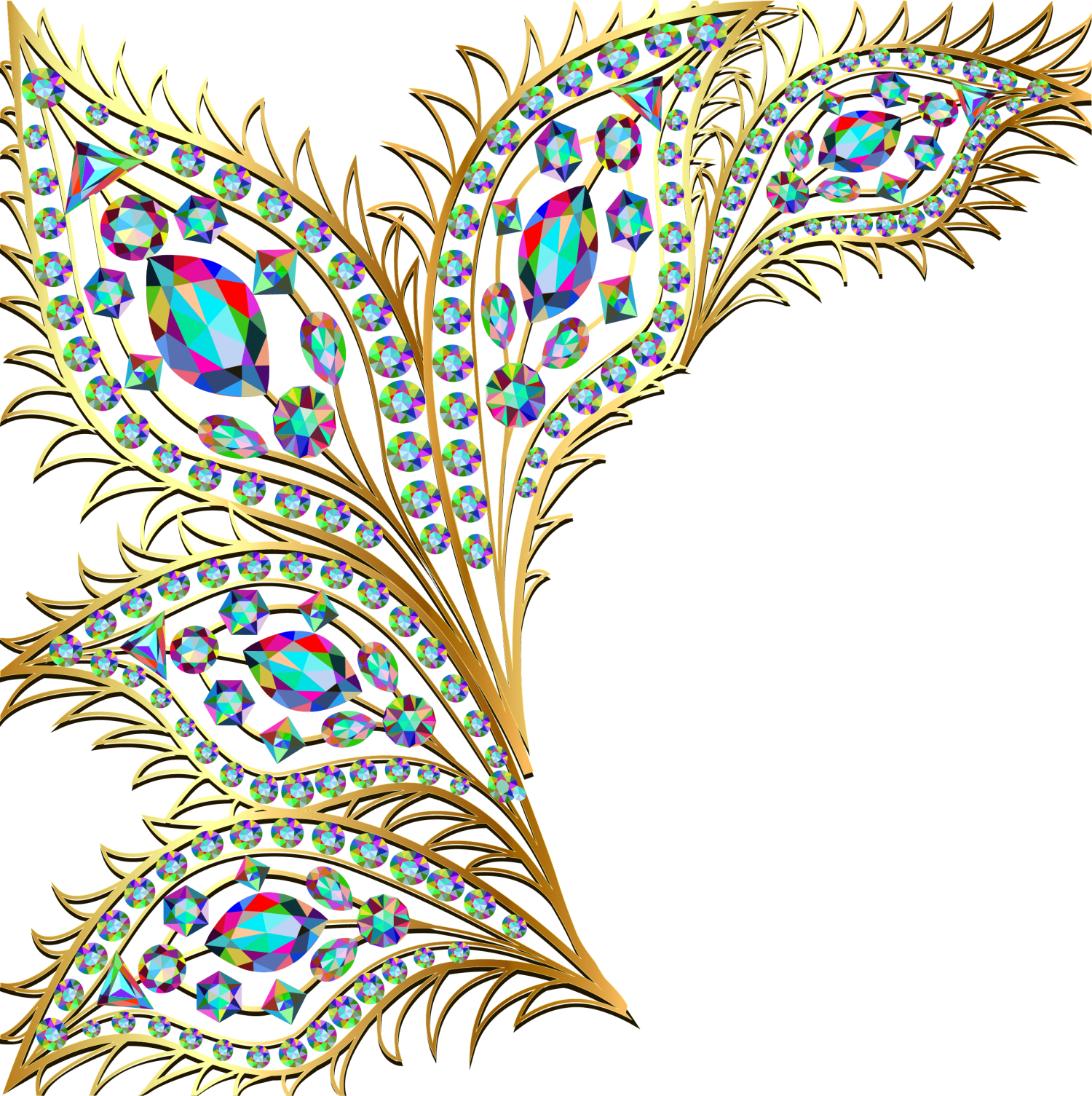 Golden Jewellery Gold Earring Feather Gemstone Jewelry Clipart