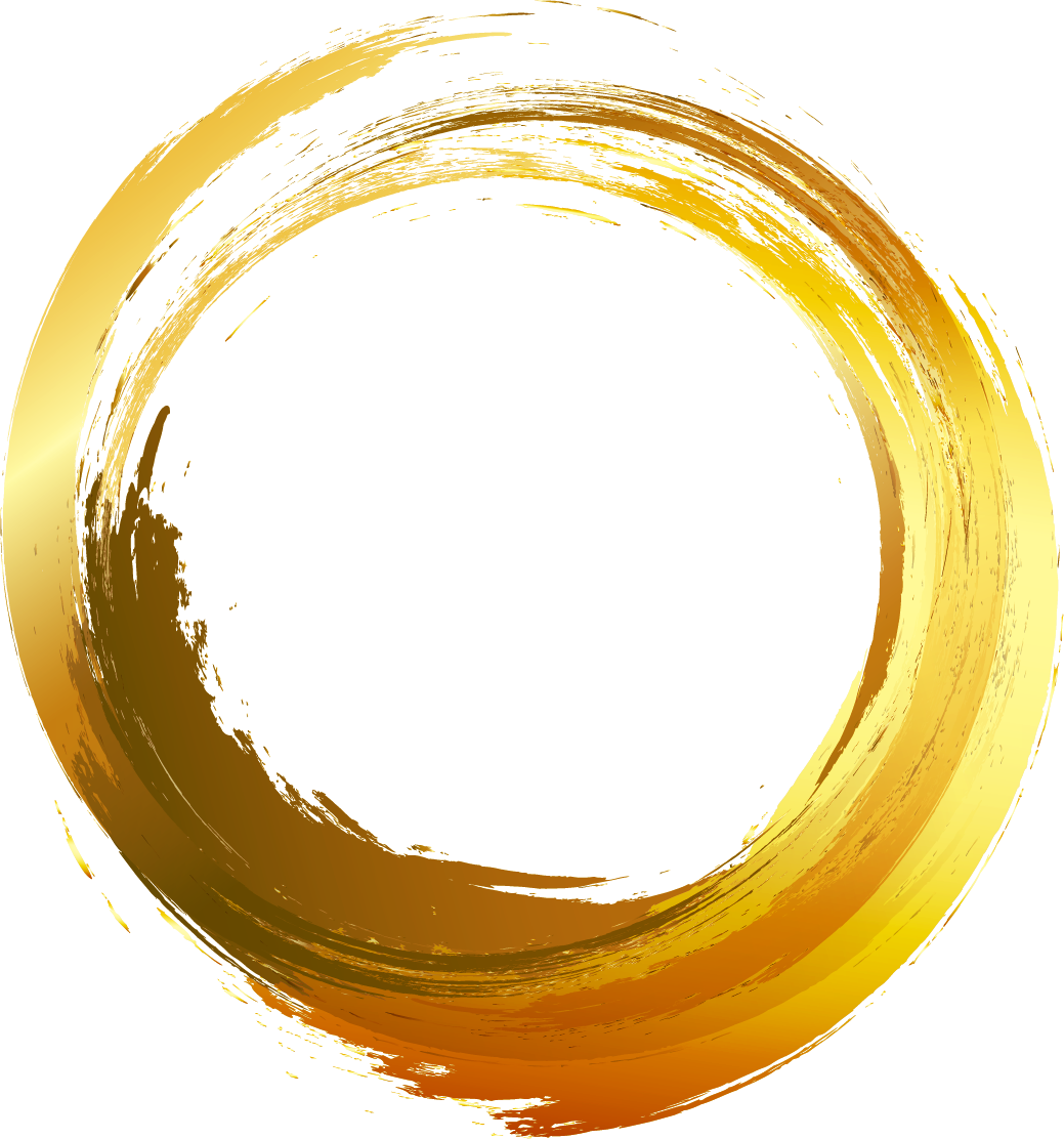 Gold Painted Vector Brush Ink Circle Painting Clipart