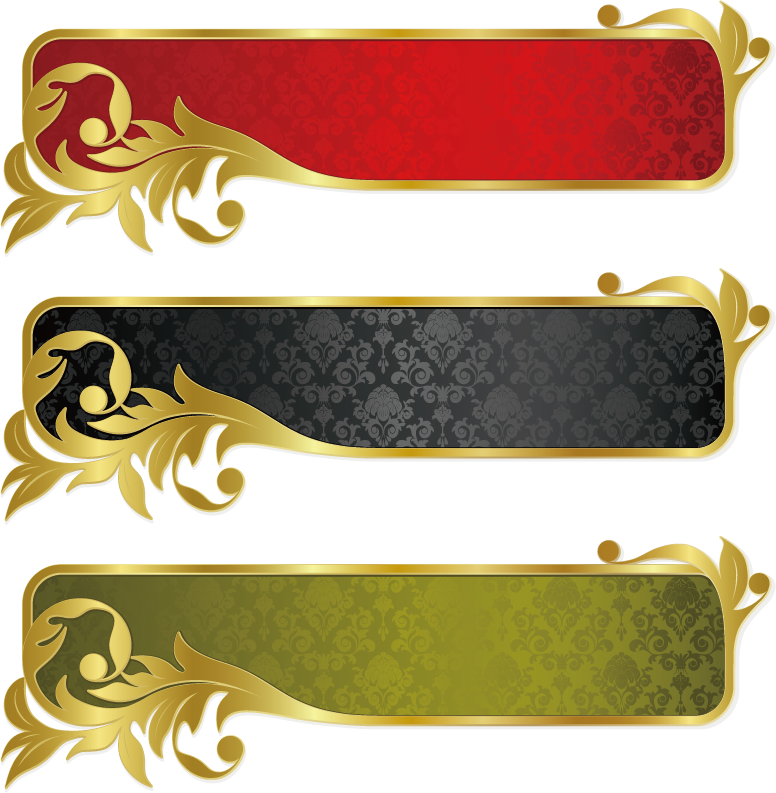 Decorative Gold Material Vector Banner Ribbon Clipart