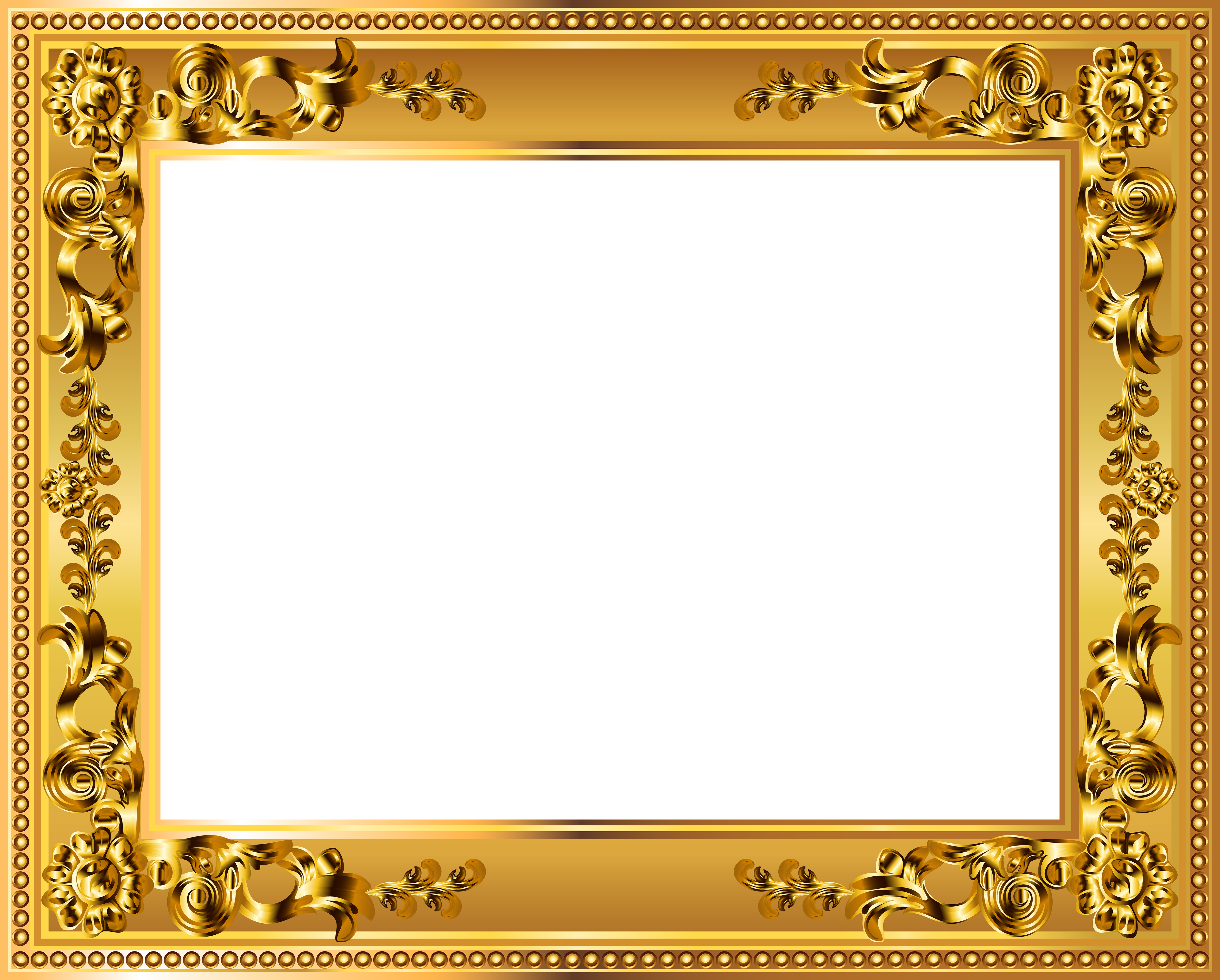Picture Deco Gold Frame Border Transparent Clipart