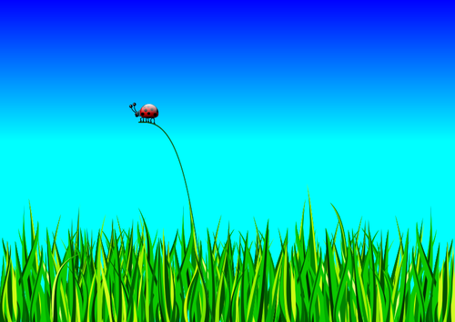 Grass With Bug Clipart
