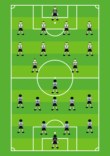 Soccer Field And Players Clipart