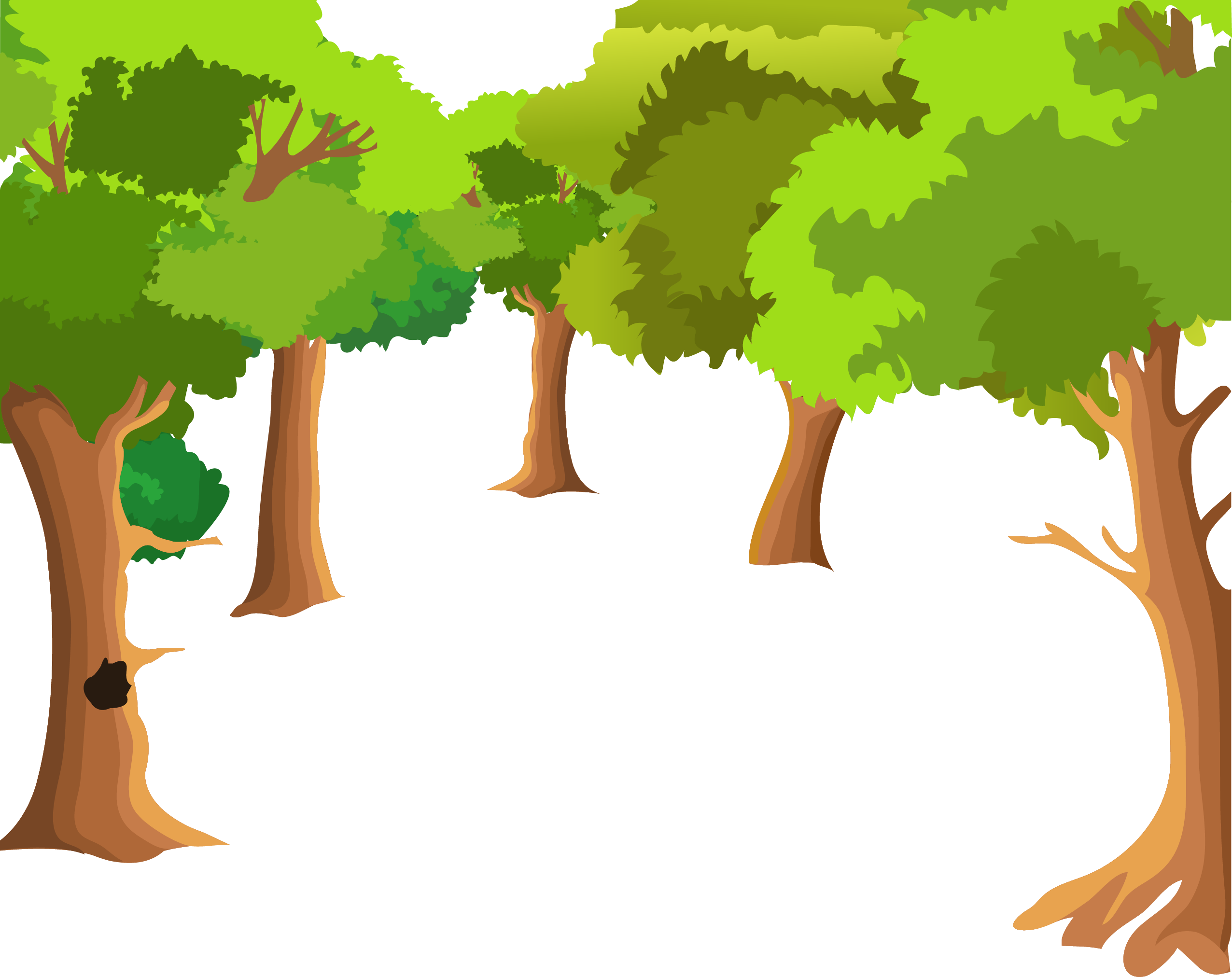Tree Drawing Vector Forest Painting Cartoon Landscape Clipart