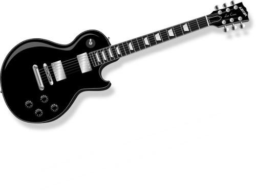 Black And Silver Electric Guitar Clipart