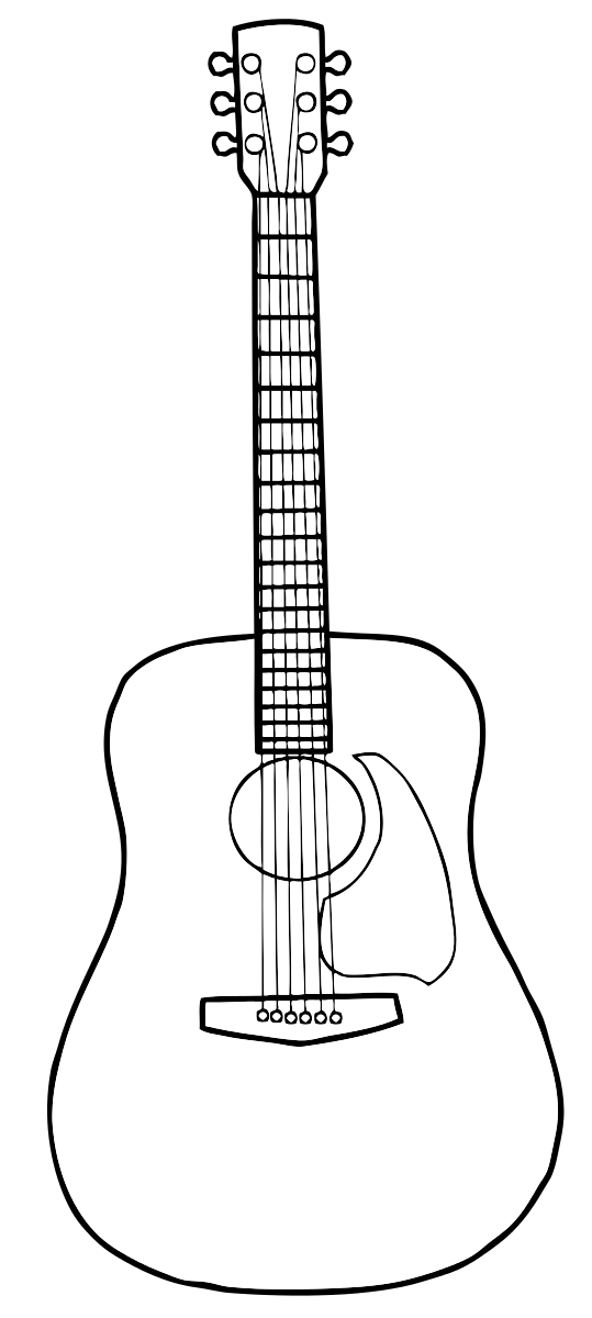 Guitar Acoustic Drawing Pictures PNG Image High Quality Clipart