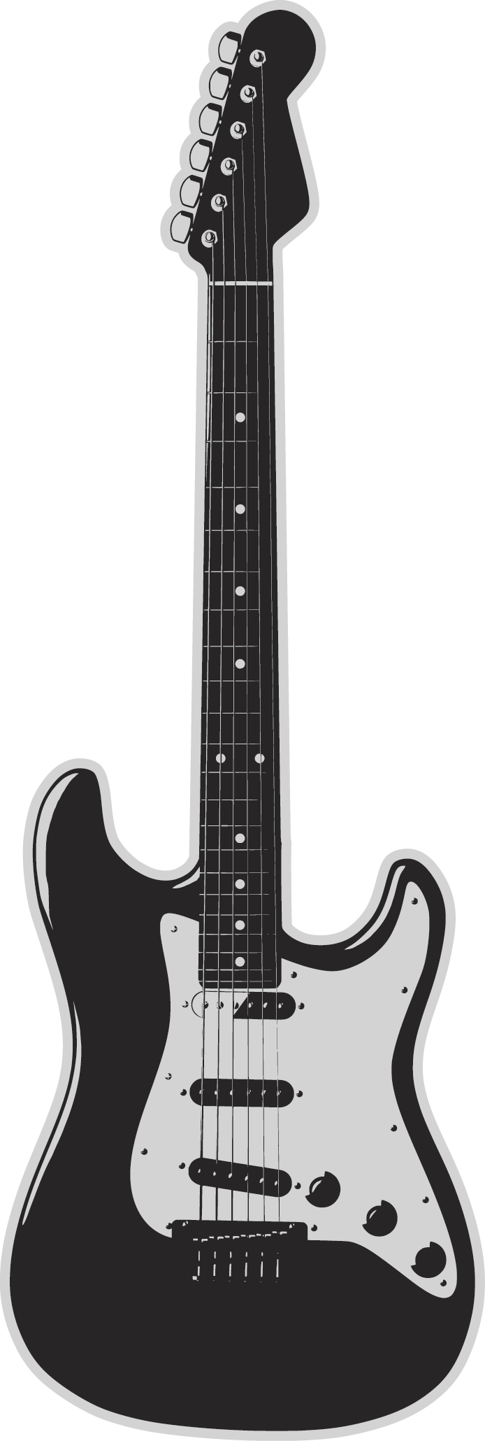 Electric Band Fender Guitar Instrument Vector Stratocaster Clipart