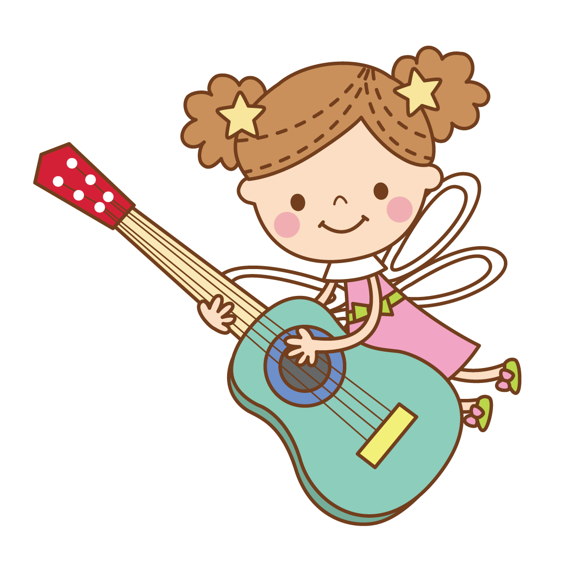 Guitar Little Cartoon Angel Playing Free Download Image Clipart