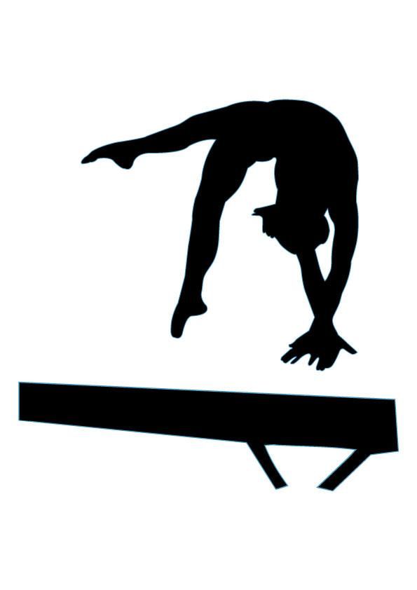 Gymnastics Boy On Balance Beam Gymnastic Clipart