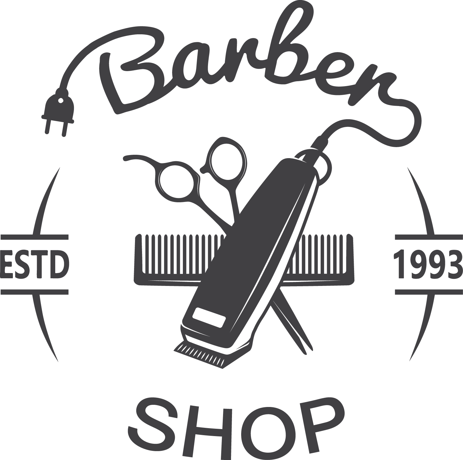 Clipper Shop Hairstyle Hairdresser Sign Hair Barber Clipart