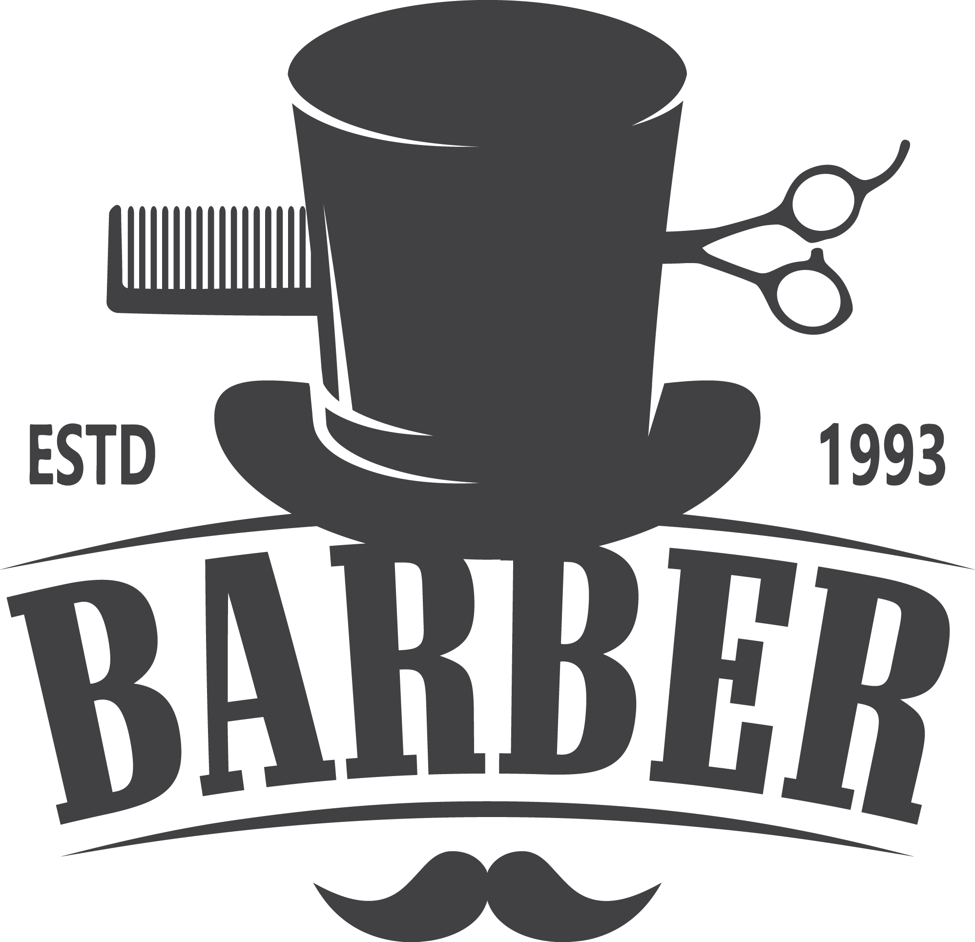 Shop Hairstyle Hairdresser Vector Barber Logo Comb Clipart