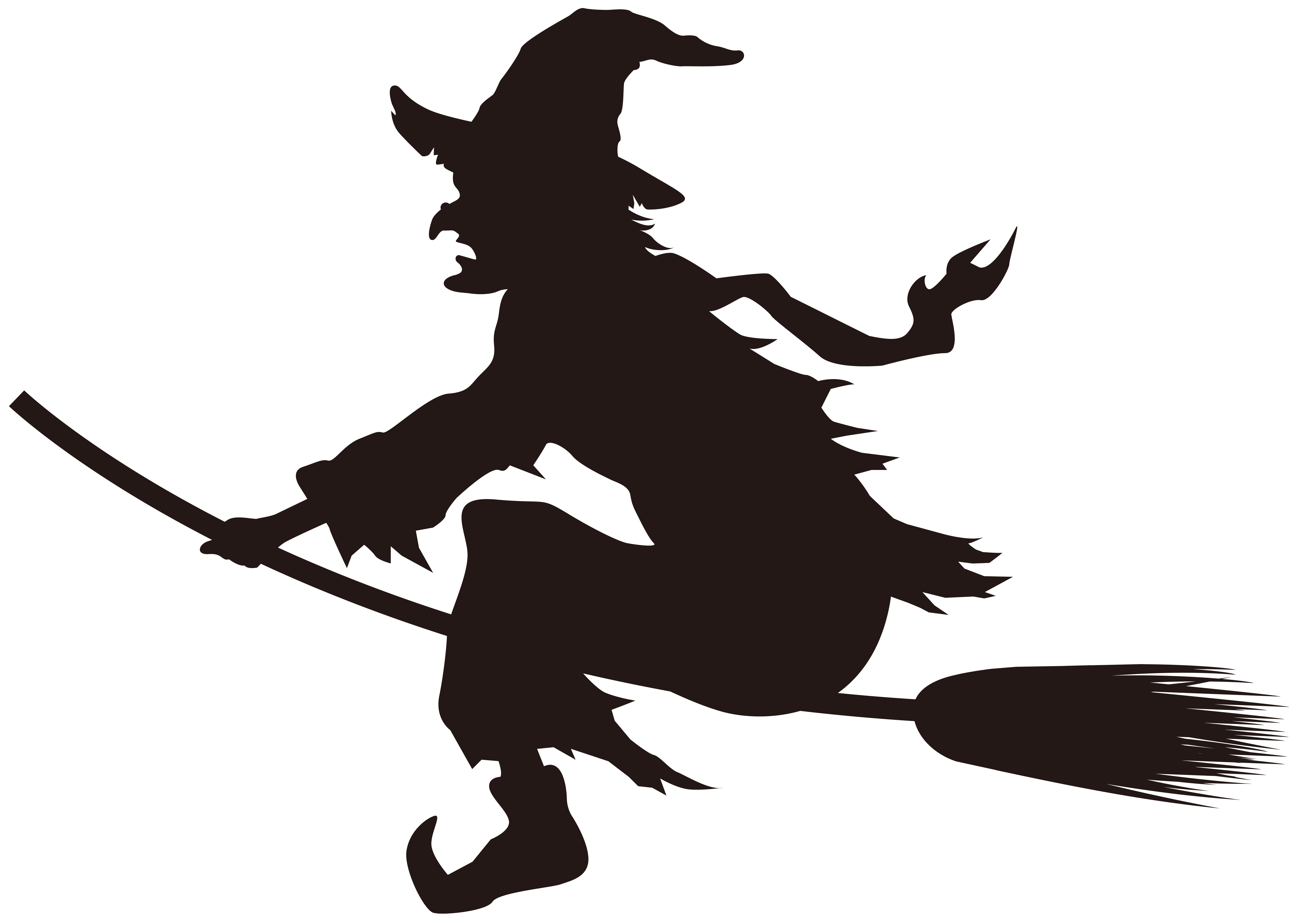 On Silhouette Witchcraft Broom Halloween Scalable Vector Clipart