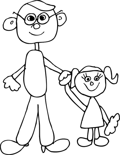 Image Of Dad Holding Daughter'S Hand Clipart
