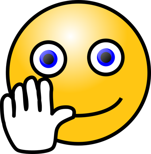 Hand Waving Smiley Clipart