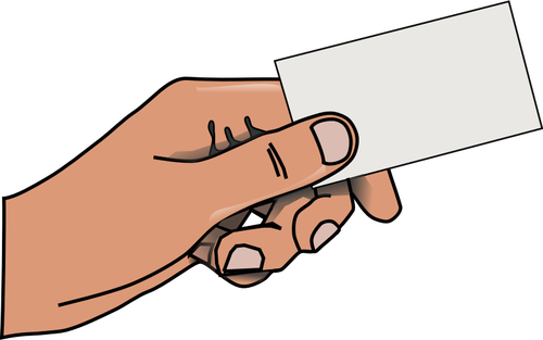 Of Hand With Card Clipart