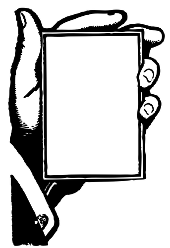Hand Holding A Blank Card Clipart