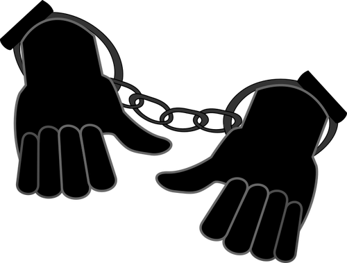 Hands Enclosed In Handcuffs Clipart