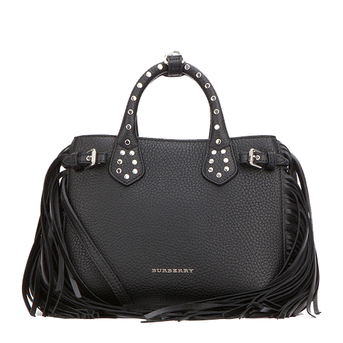 Burberry Tassel Designer Leather Satchel Black Handbag Clipart