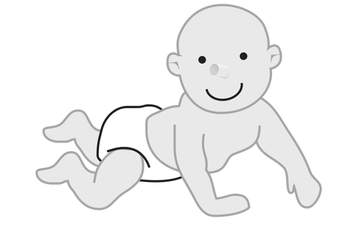 Crawling Baby Leaning On Hands Clipart