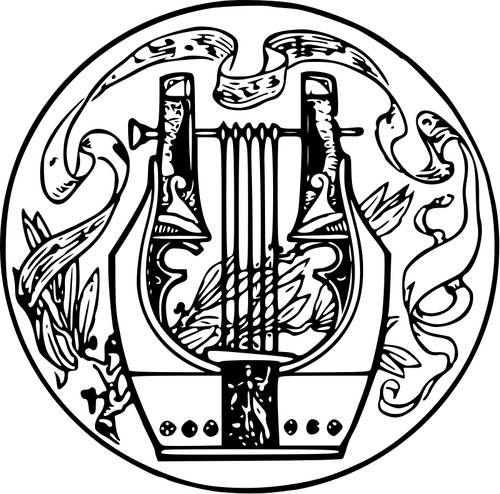Black String Instrument Emblem Clipart