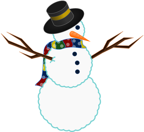 Scarfed Snowman Clipart