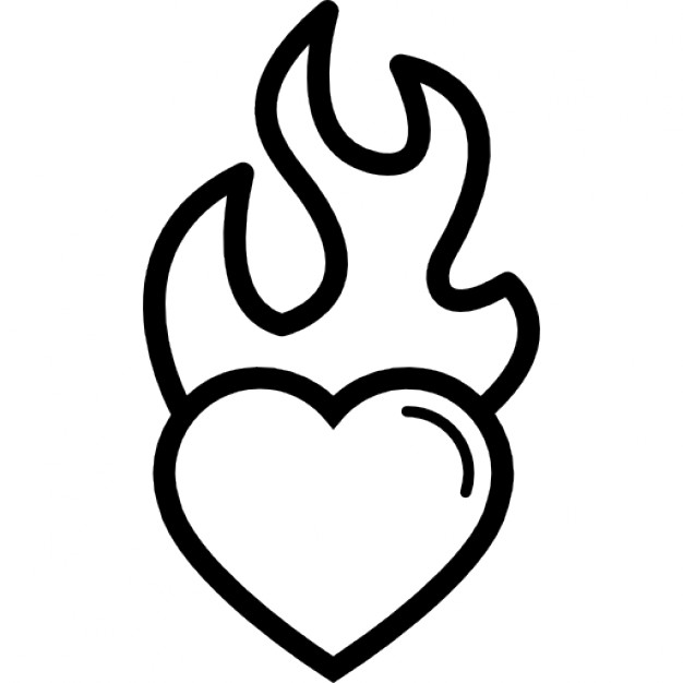 Heart With Flames Heart Burning On Flames Clipart