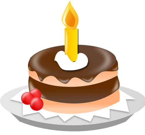Birthday Cake With Candle Clipart