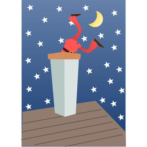 Santa Claus In A Chimney Clipart