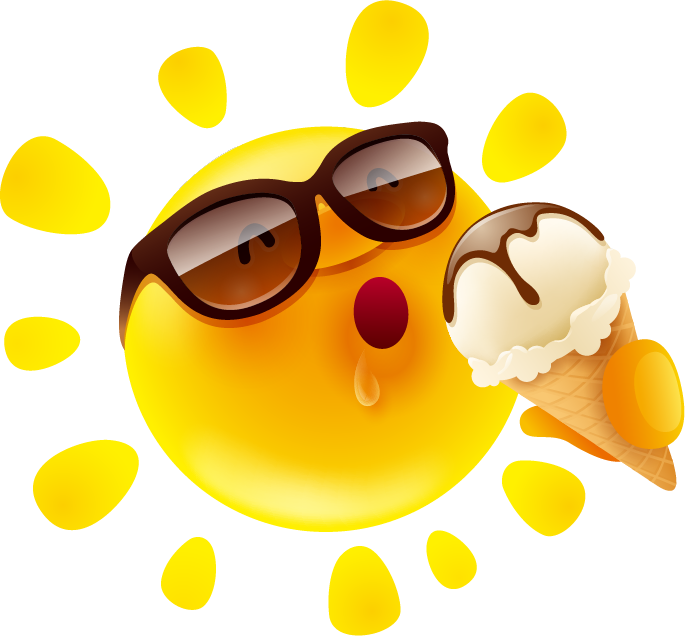 Sun Ice Vector Cone Cartoon Cream Clipart