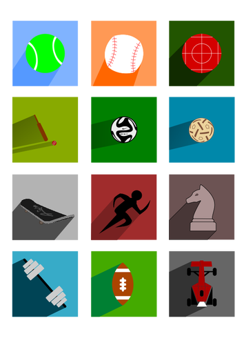 Selection Of Sports Sign Icons Clipart