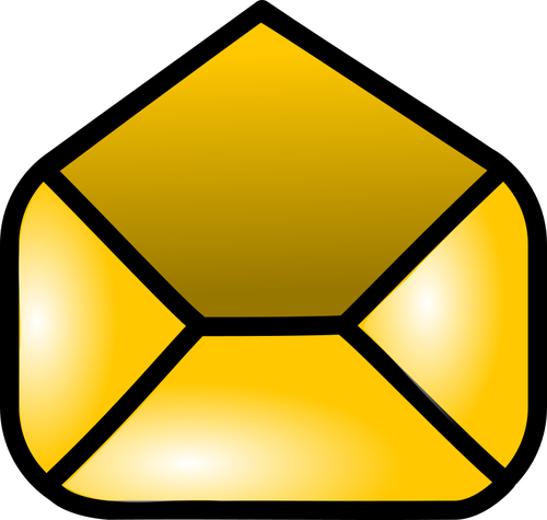 Of Shiny Yellow Opened Mail Web Icon Clipart