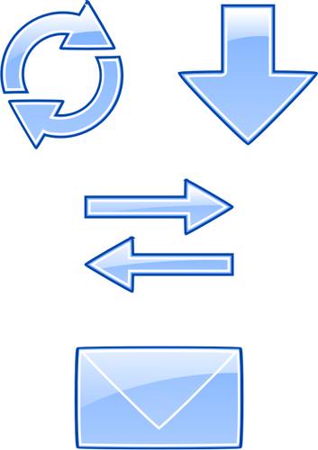 Blue And Glossy E-Mail And Internet Icons Clipart