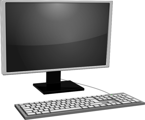 Desktop Pc Icon With Gray Monitor Clipart