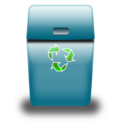 Eco Blue Recycle Bin Icon Clipart