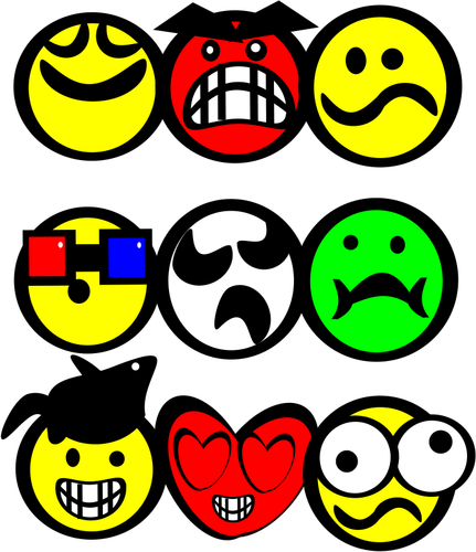 Three Sets Of Joint Emoticons Clipart