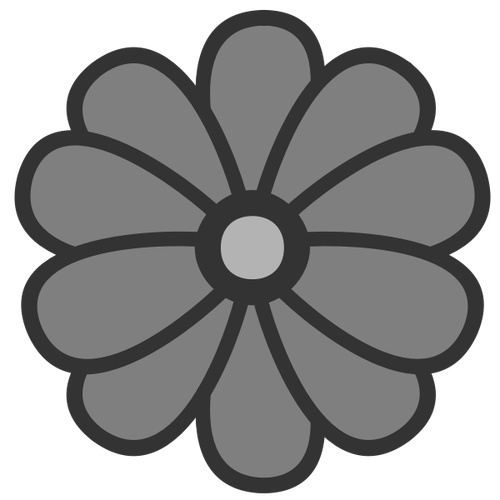 Flower Icon Grey Color Clipart