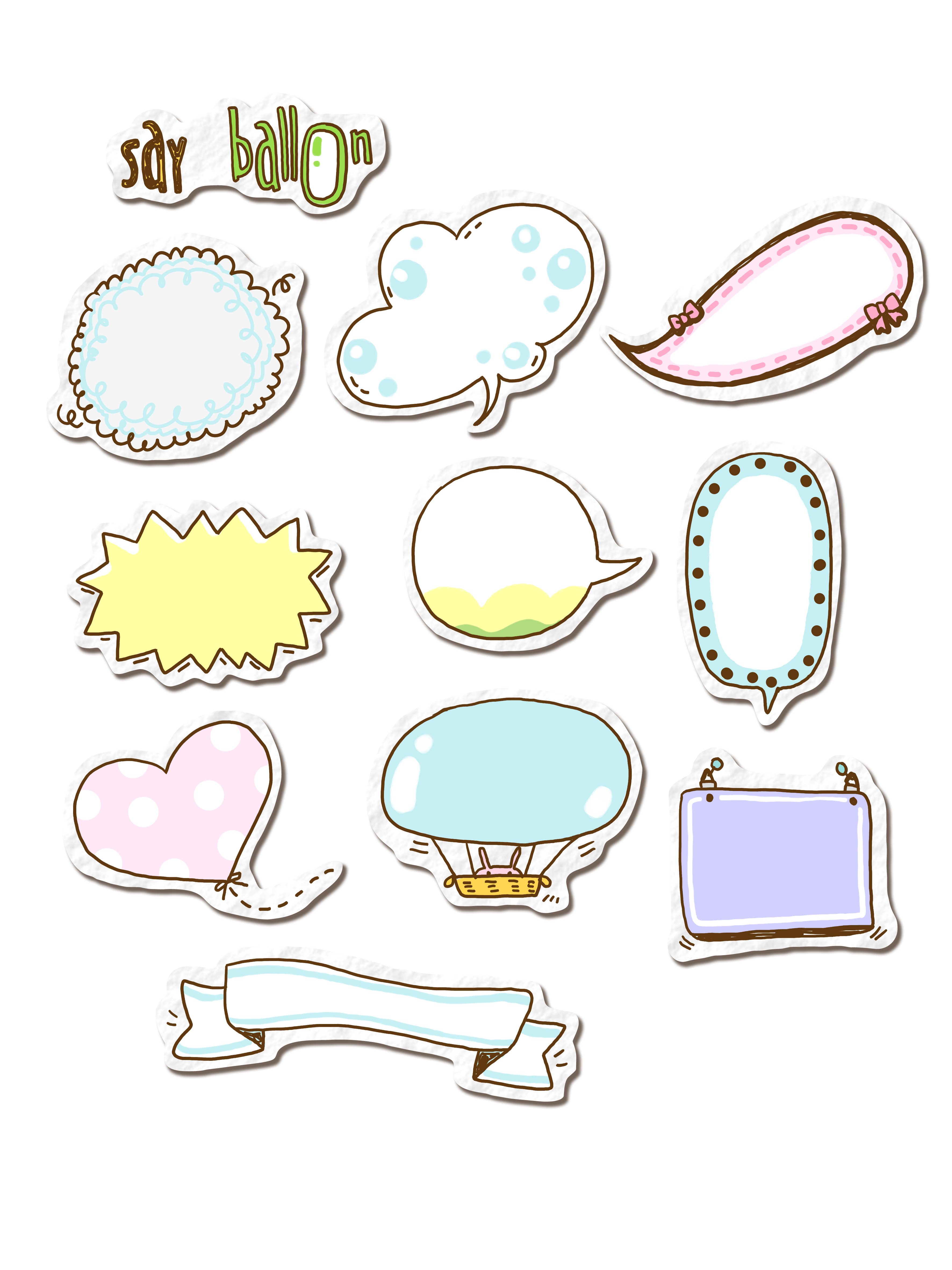 Box Cute Style Icons Color Text Notes Clipart