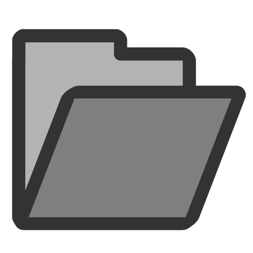 Open Folder Monochrome Icon Clipart