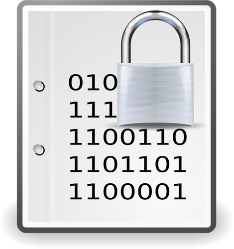 Of Encrypted Document Silver Icon Clipart