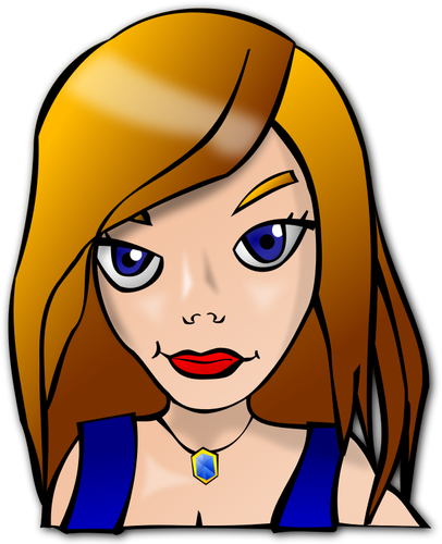 Girl Face With A Necklace Clipart