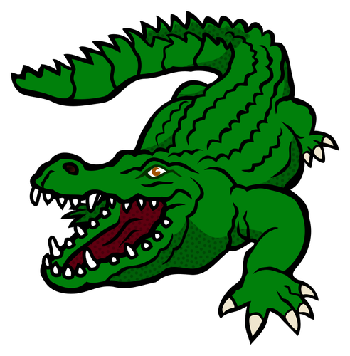 Green Crocodile Clipart