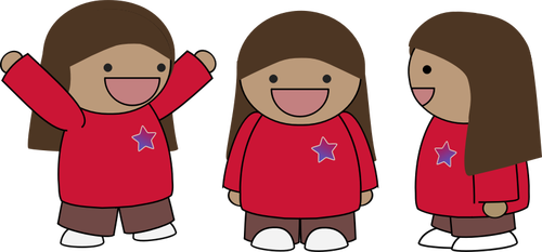 Of Excited Three Girls Clipart
