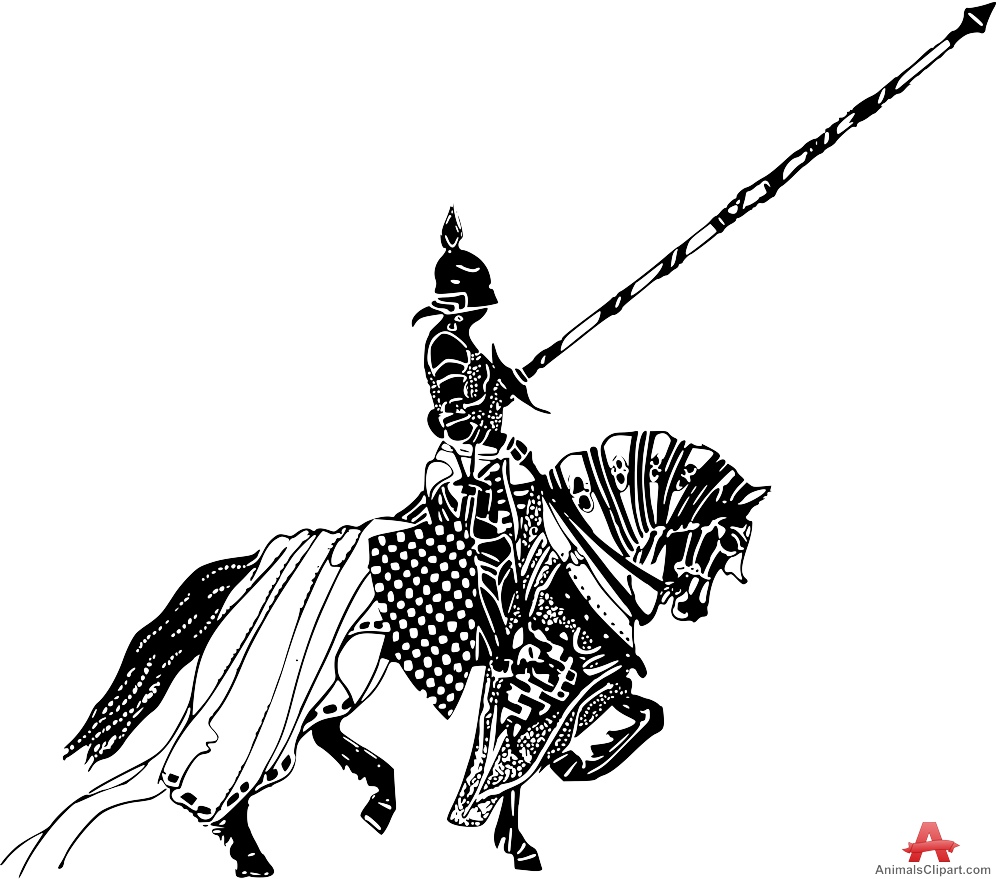 Knight With Spear On Horse Design Download Clipart