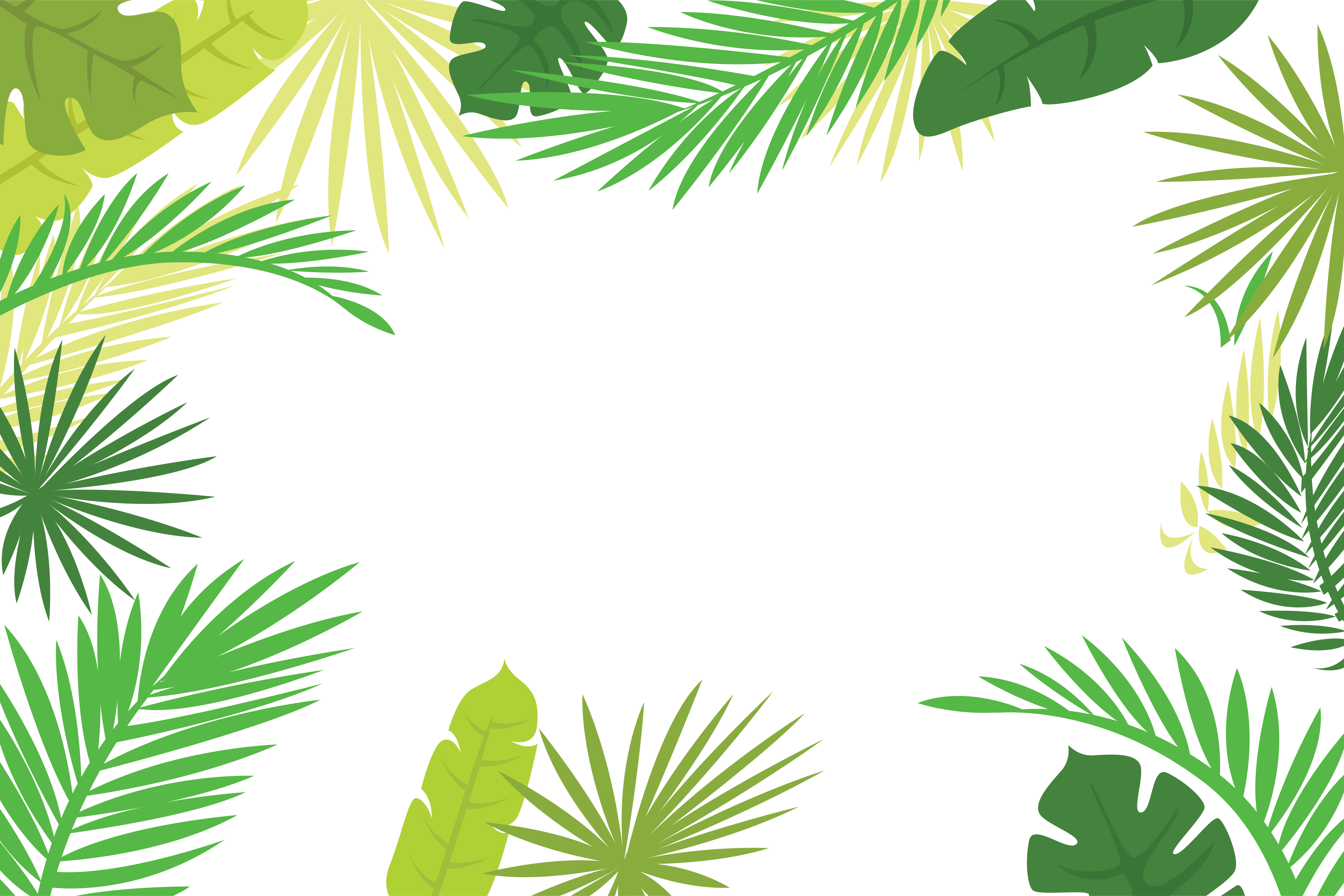 Leaf Text Illustration Arecaceae Palm Branch Border Clipart