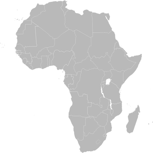 Map Of African Continent With Ethiopia Highlighted Clipart